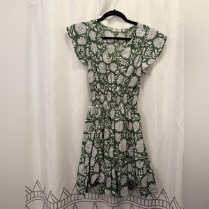 Dylan floral green fit and flare dress